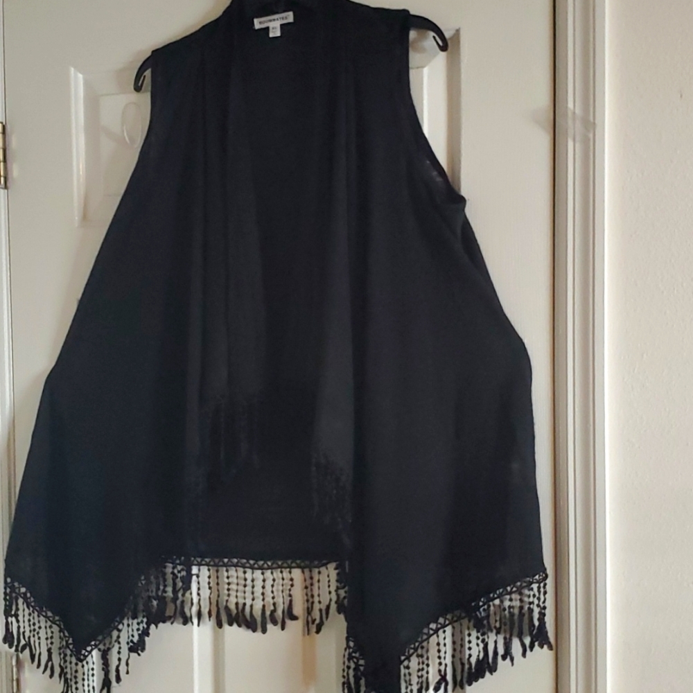Fringed black vest